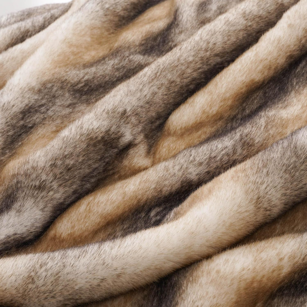 Luxury Faux Fur Throw Blanket for Couch, 60"x80", Thick, Smoothly | Large Soft Warm Cozy Plush Furry Fuzzy Mink
