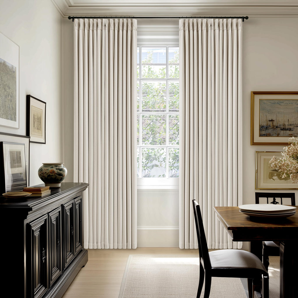 102 Inch Pinch Pleated Blackout Curtains 2 Panels Natural