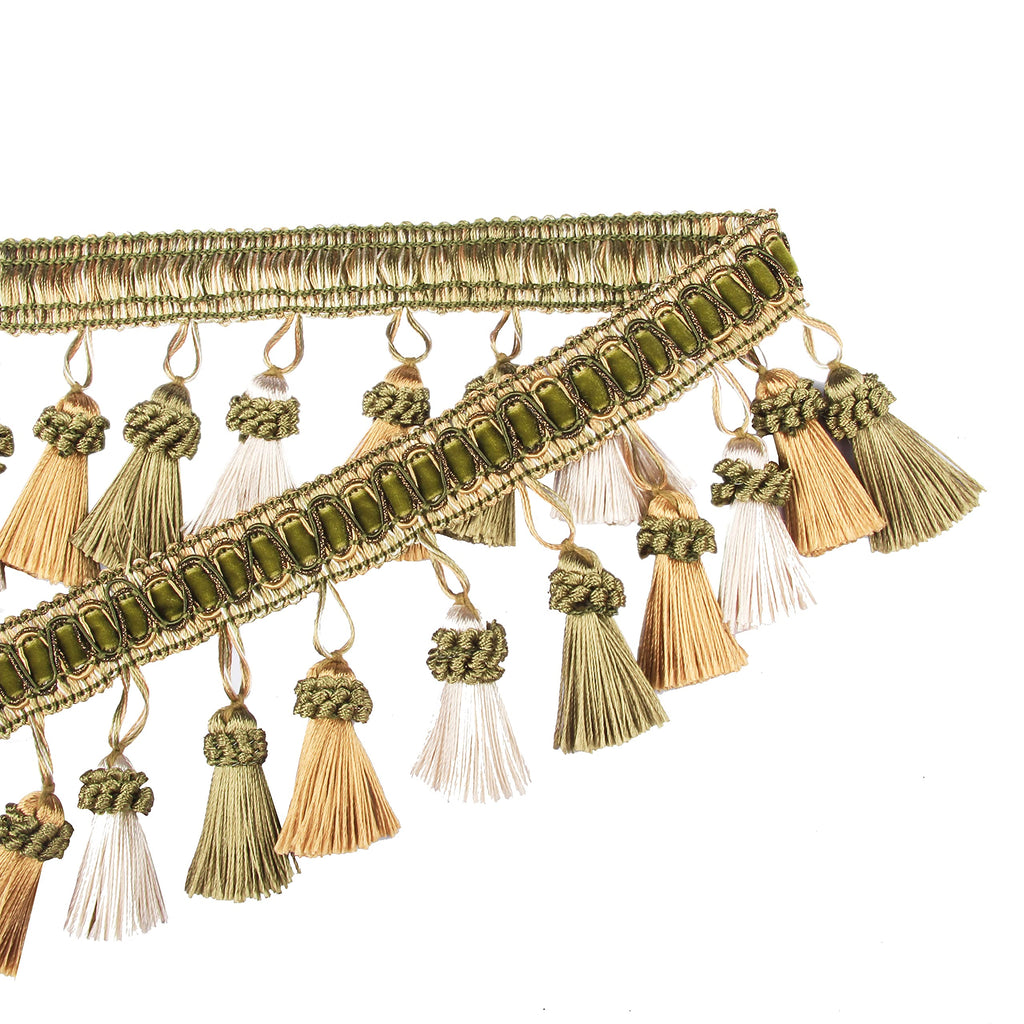 Handmade Tassel Fringe Trim, 8Cm/3.15Inch Diameter Hand Knitting Tassel Fringing Trimmings for DIY - 6.5 Yard