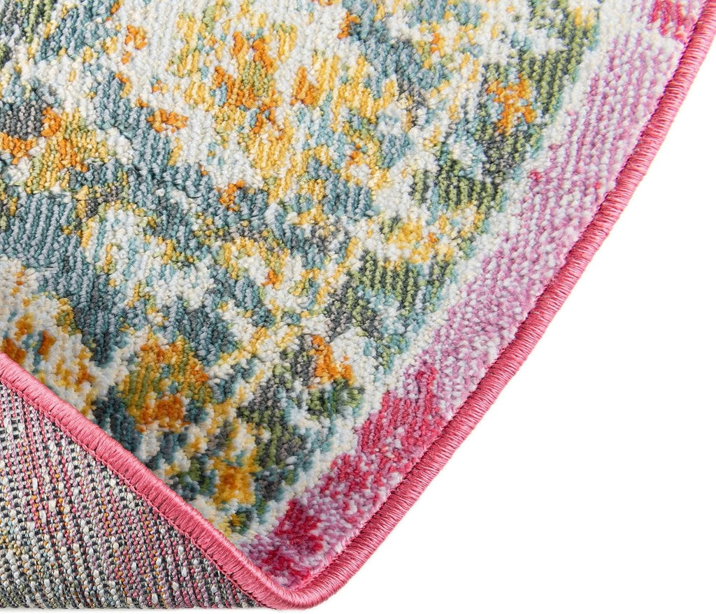Paragon Rug - 5' Oval Pink Easy-Clean Rug - Vintage Floral Design s, Bedrooms, and Entryways