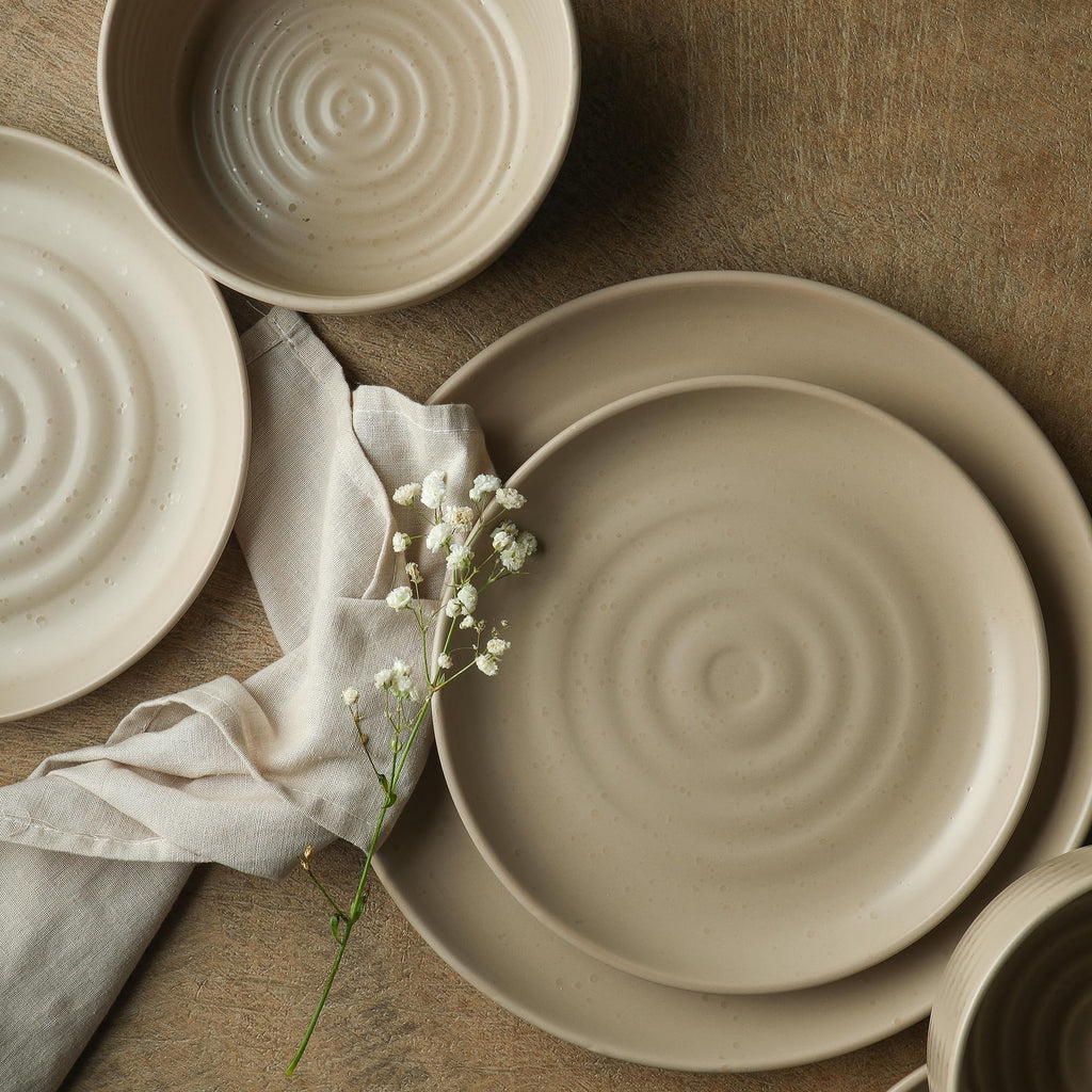 Ion 12-Piece Dinnerware Set Stoneware, Beige