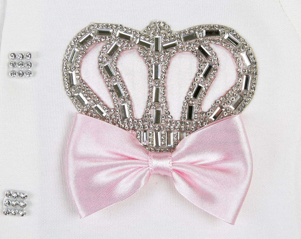 Baby Girl Jewels Crown Layette 4 Piece Gift Set Pink