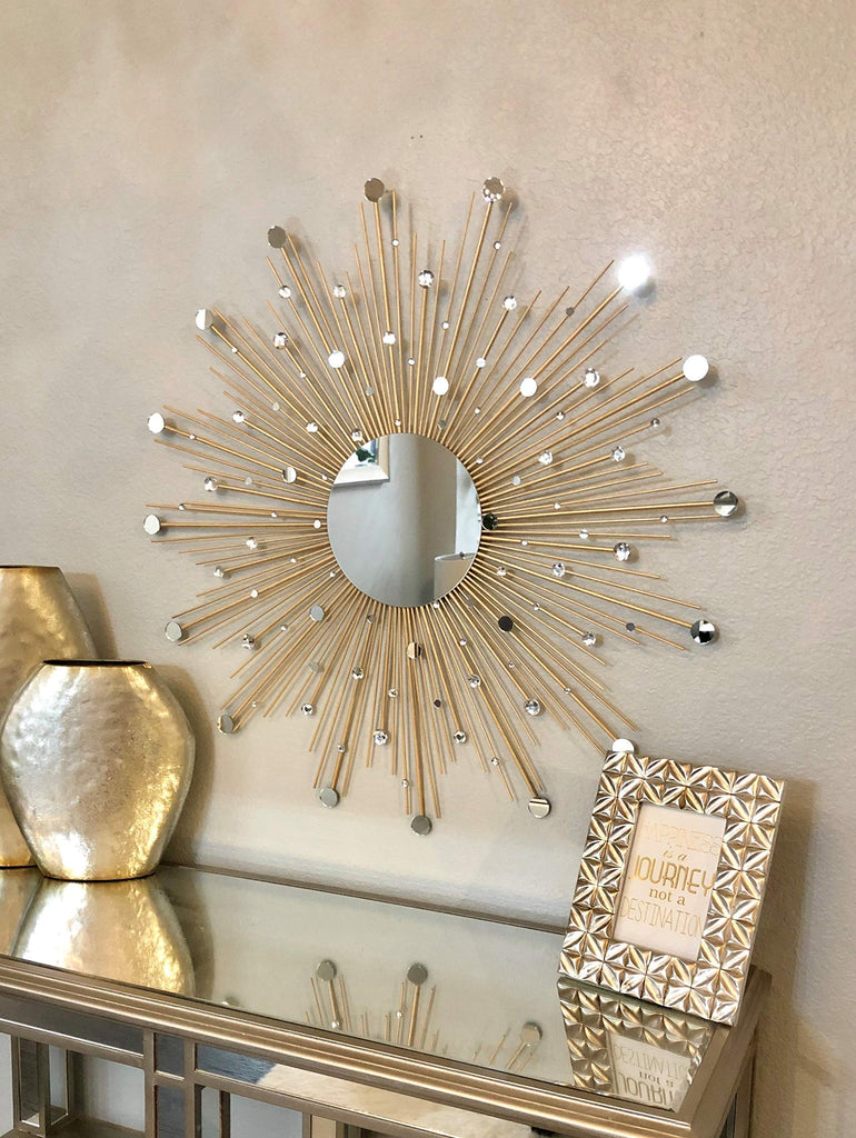 29" Gold Sunburst Wall Mirror
