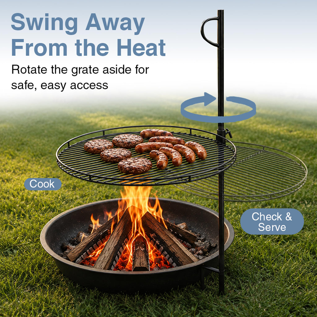 Fire Pit Grill Grate, Swivel Campfire Grill Grate