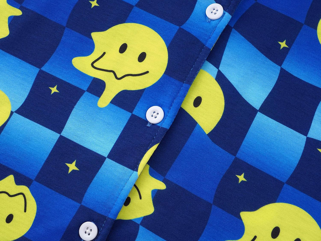 Boys Pajamas Fun Prints Button-Down Short Sleeve Set