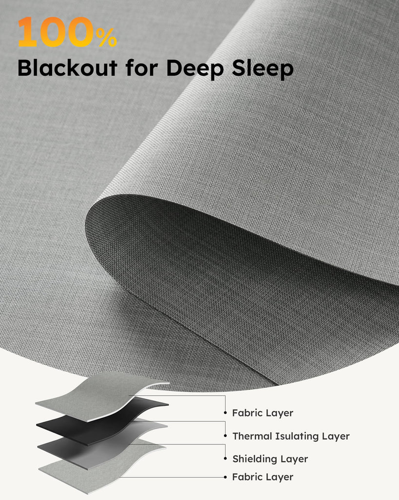 Motorized Blinds with Remote, APP, Voice Control, 100% Blackout Shades