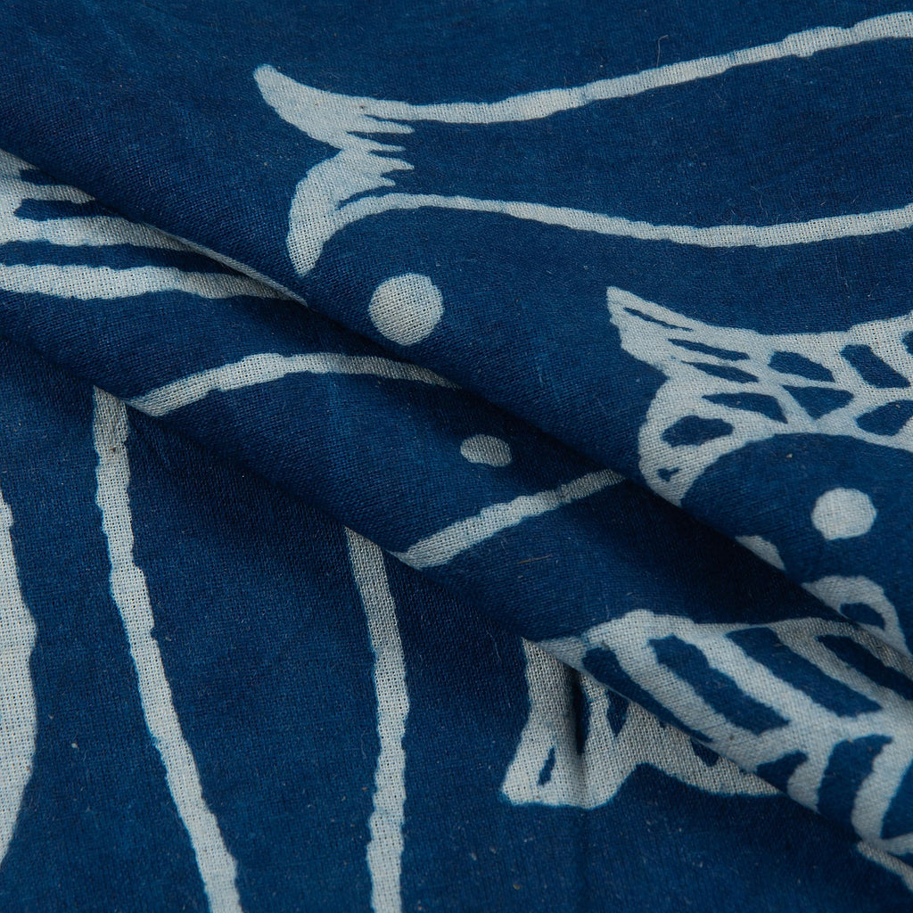 Block Print Fabric by The Yard Abstract Indigo Fabric 44" Width Machine Washable 100% Pure Cotton Boho Style Handmade