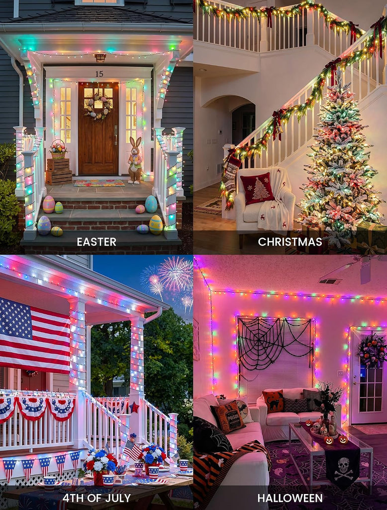 RGB Christmas Lights, 66FT 200 LED Color Changing String Lights