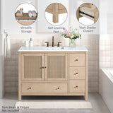 Alaterre Furniture Lucca Bathroom Vanity - Freestanding Cabinet Without Sink