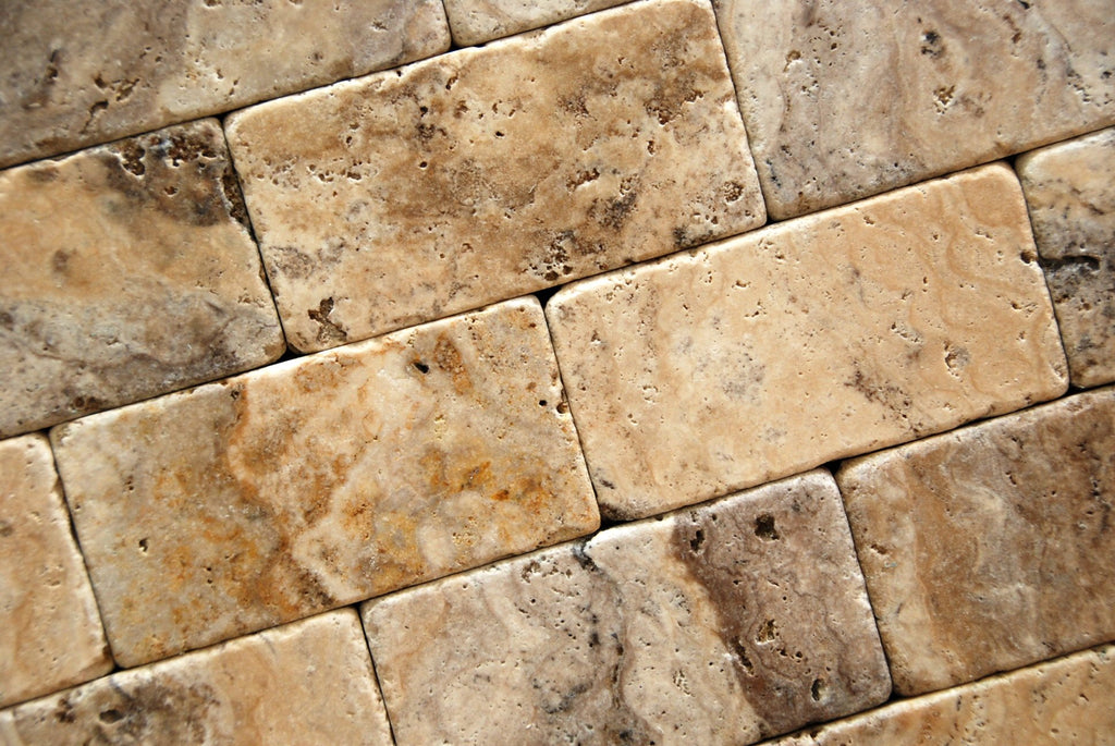 Philadelphia 3 X 6 Travertine Tumbled Brick Tile - Box of 5 sq. ft.