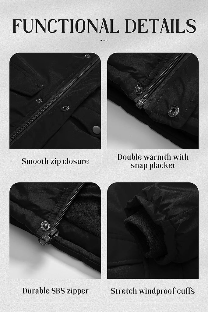 Boy's Med-length Parka Winter Coat Waterproof Outwear Ski Snow Jackets Thick Padded Insulated Windbreaker