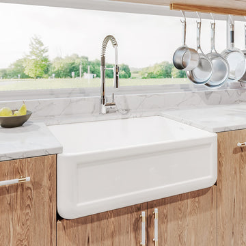Duo Reversible Fireclay 30" L x 20" W Farmhouse Kitchen Sink