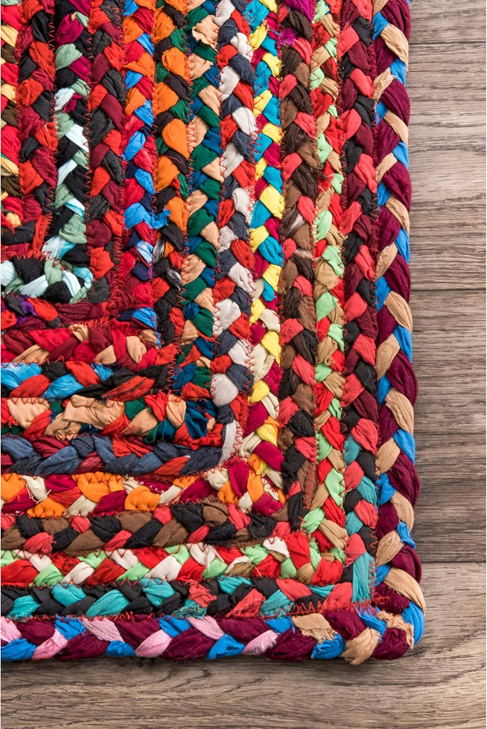 Tammara Bohemian Hand Braided Accent Rug, 3' x 5' Oval, Multi