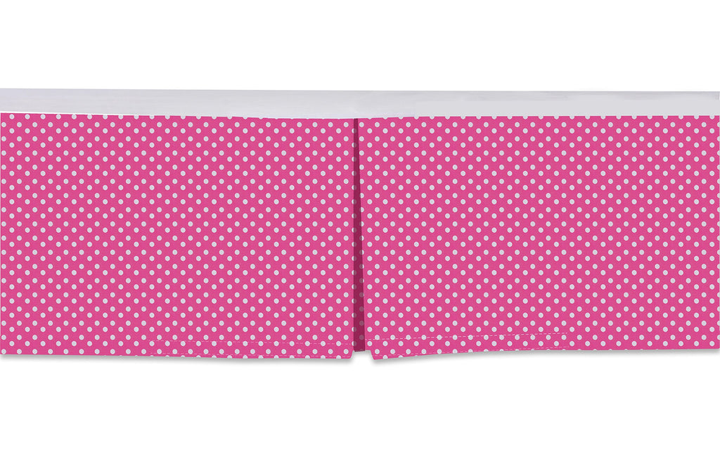 Mix N Match Pin Dots Crib/Toddler Bed Skirt Dust Ruffle (Fuschia)