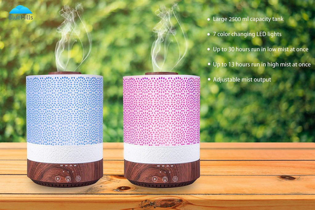 2500 ML Premium XL Large Essential Oil Diffuser Décor Dark Wood