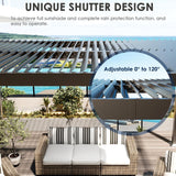 10'x10' Metal Pergola, Outdoor Patio Pergola with Hardtop Ro - Image 5