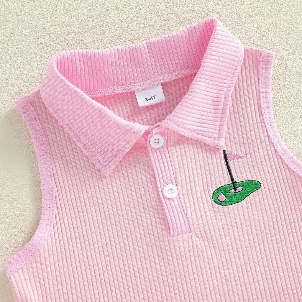 Toddler Baby Girl Summer Clothes Ribbed Knit Tops Mini Skirts Set