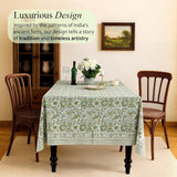 CPC Tablecloth 100% Cotton 60x60 Inch Indian Block Print Square Table Cover, Table Cloth for Wedding