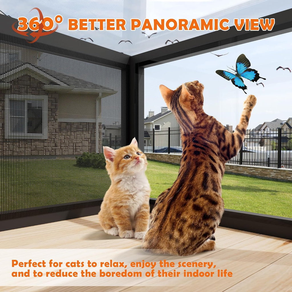 Window Catio for Indoor Cats, Cat Window Box Perch, Black