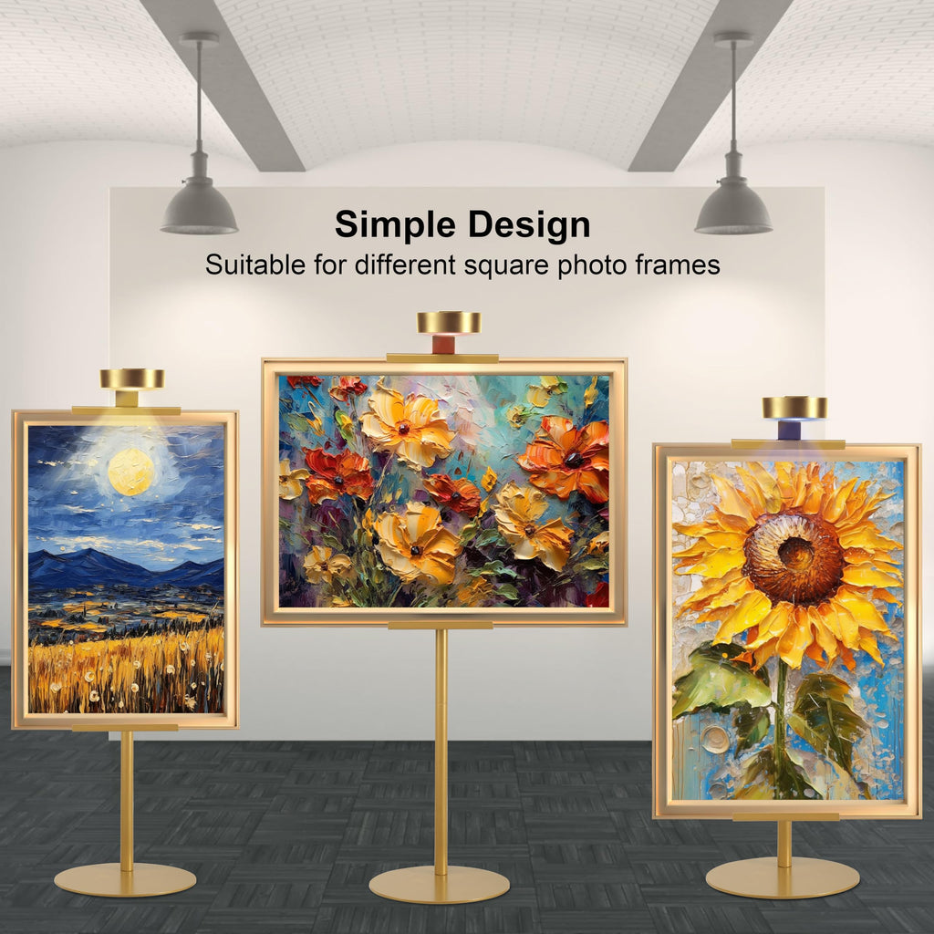 Adjustable Desktop Photo Frame Stand with Magnetic Wall Painting Light, Holds Picture Frames up to 30 Inch