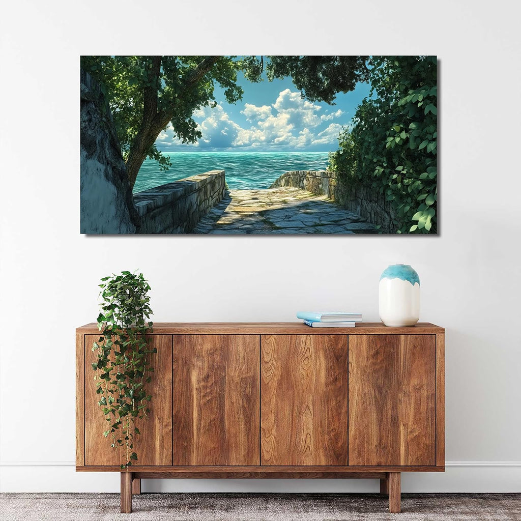Canvas Wall Art Decor Coastal Wall Art Pictures Canvas Art Wall Decor Landscape Natural Wall Art Prints Green Blue