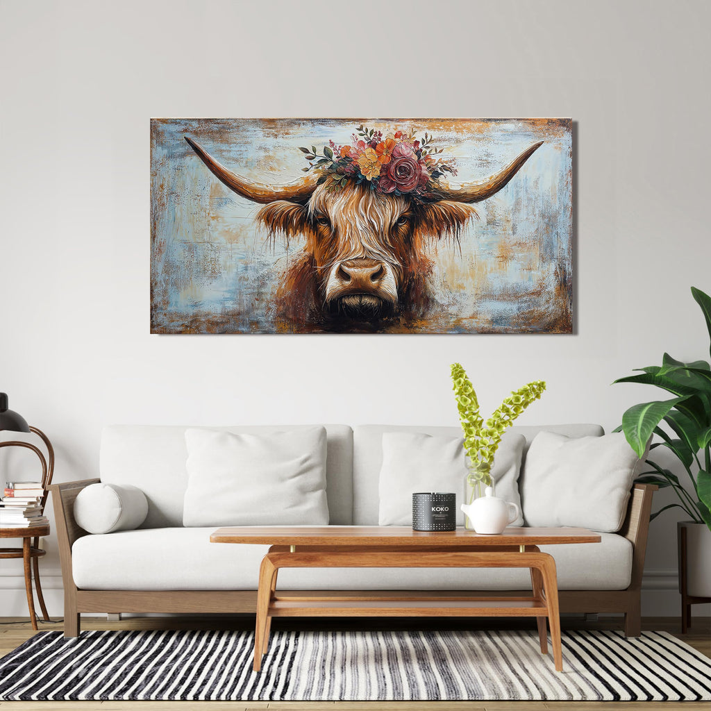 Canvas Wall Art Decor Wall Art Picutures Artwork for Wall Decor Highland Cow Wall Art Prints Vintage Wall Art