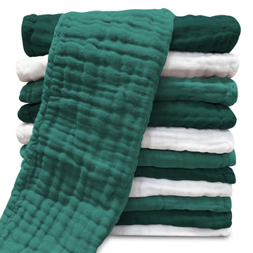 Muslin Burp Cloths for Baby 100% Cotton Burping Cloths for Unisex, Boy, Girl - Large 20'' by 10'' Newborn Essentials