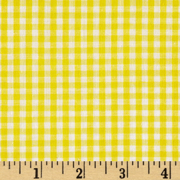 Richcheck 60" Gingham Check 1/8" Yellow, Fabric by the Yard