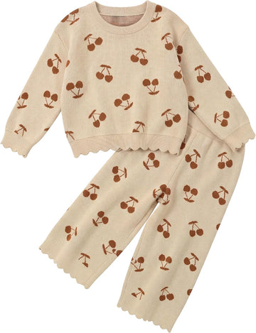 Toddler Girls Jacquard Sweater Set 2 Piece Outfit