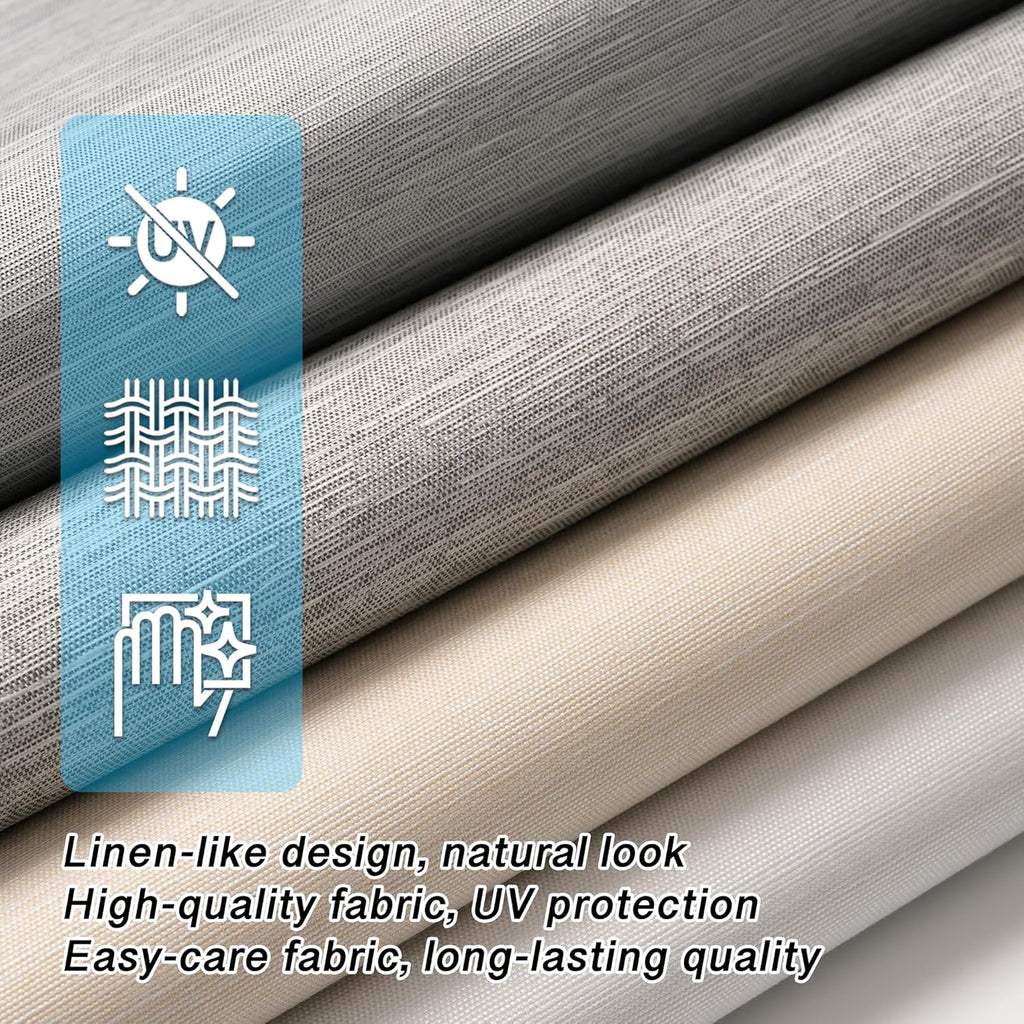 Blackout Roller Shades with Valance,White,20" W X 72" H | No-Drill Cordless Linen-Like Thermal Insulated Blinds, UV