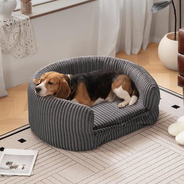 Grey Large Dog Couch Bed Pet Sofa for Medium and Large Dogs Under 70lbs