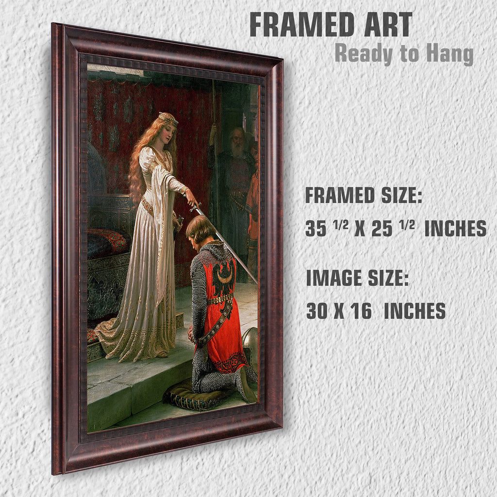 The Accolade (1901) by Edmund Leighton, Dark Brown Framed Art