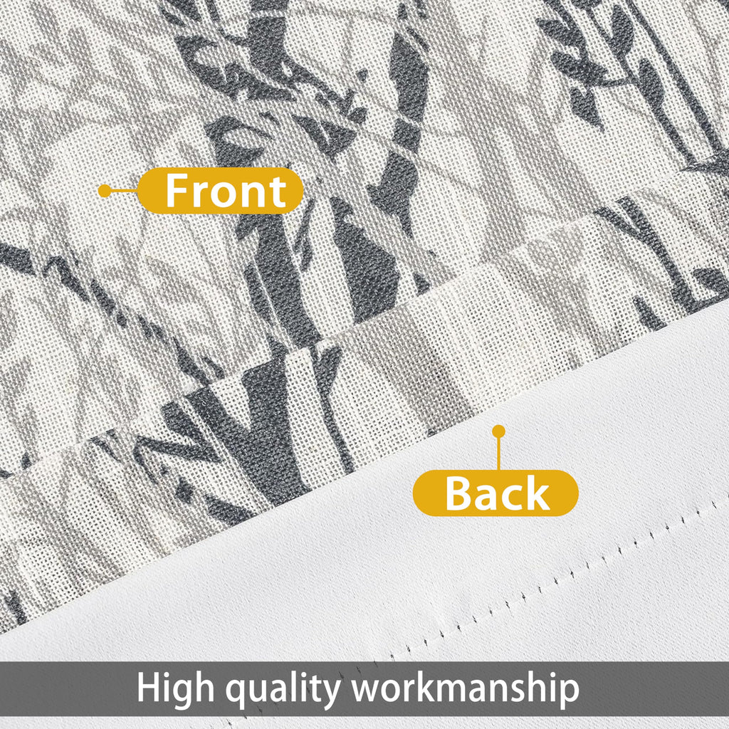 Tree Branch Linen Lined Valance Double Layer Thermal Insulated Room Darkening Blackout Valances 3 Inch Rod Pocket