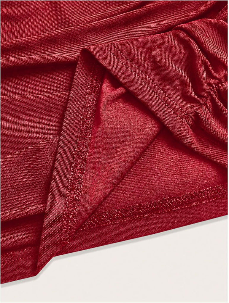 Girl's Ruched Mesh Skirt Bodycon Mini Skirt Stretch Short Skirts