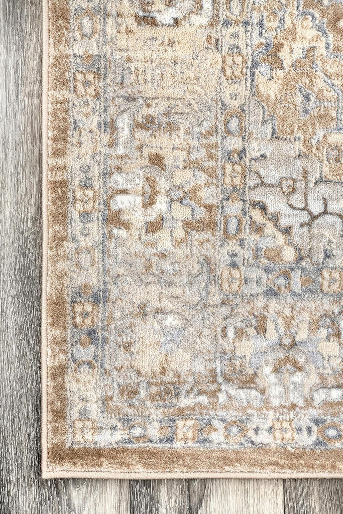Thea Beige Medallion Power Loomed Area Rug