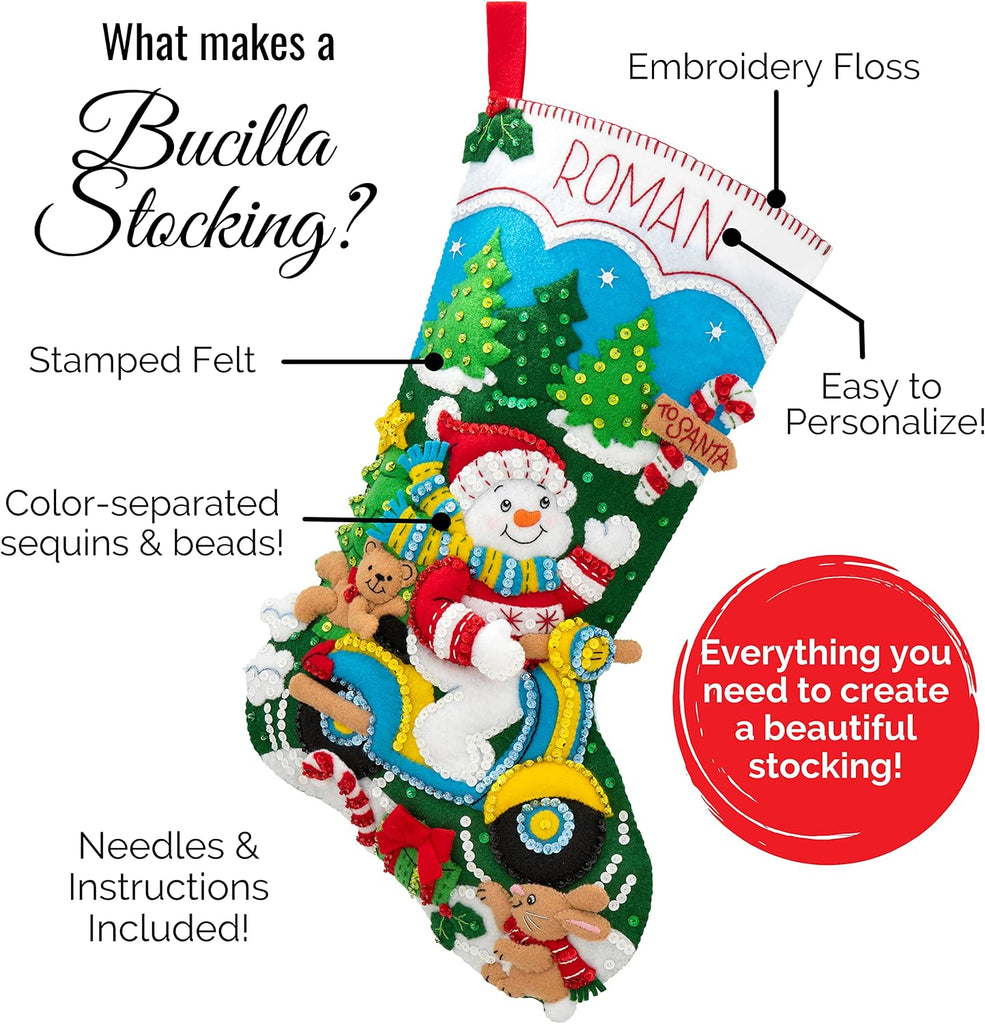 Felt Applique 18" Stocking Making Kit, Polar Bear Buddies