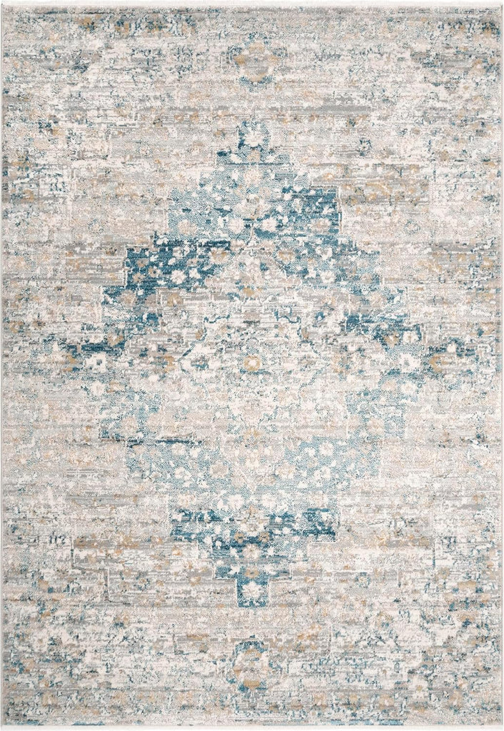 Diana Blue Medallion Power Loomed Area Rug