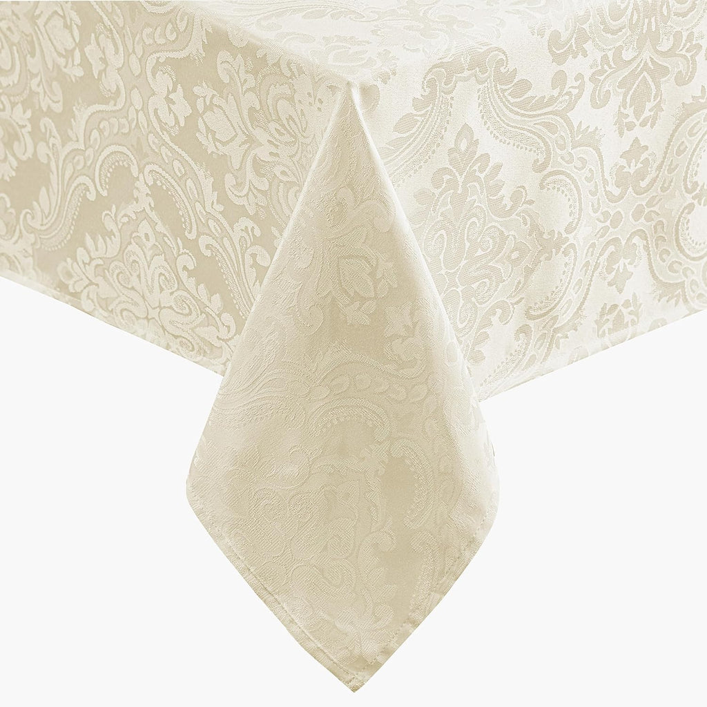 Home Fashions Caiden Elegance Damask Waterproof, Stain & Wrinkle Resistant Fabric Tablecloth, 60" x 