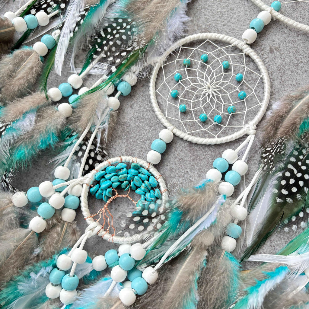 Large Dream Catchers, Boho Woven Turquoise Dream Catcher Wall Hanging Ornament Living Room Apartment Wedding Party