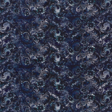 Empress's Secret Floral Cotton [45in. Wide], Denim