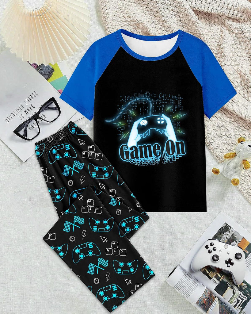 Boys Pajamas Little Big Boys Short Sleeves and Pants Pajamas Piece Pjs Set Kids Sleepwear