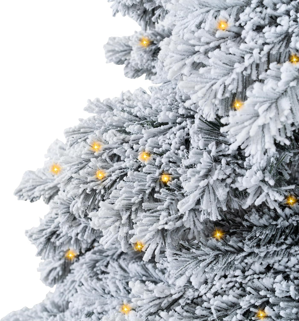Brittany 7.5ft Artificial Prelit Snow Flocked Christmas Tree