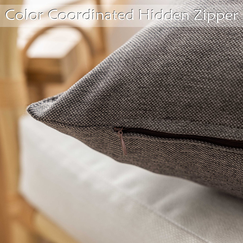 20x20 Pillow Covers Outdoor Throw Pillow Shams Grey Cushion Covers, 20 inches, 50 cm, Pack of 4, Charcoal Gray