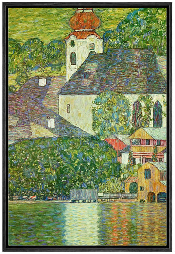 Framed Canvas Print Wall Art Church in Unterach Attersee by Gustav Klimt Nature Wilderness Illustrations Retro