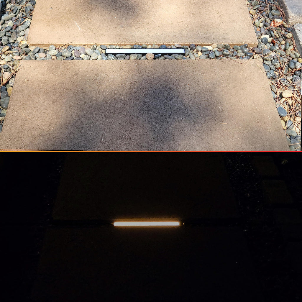 Paver Light Slim 0.5x8 Inch (0.55x7.87), 2700K Warm White, Glare-Free Linear Lighting for Driveways, Walkways