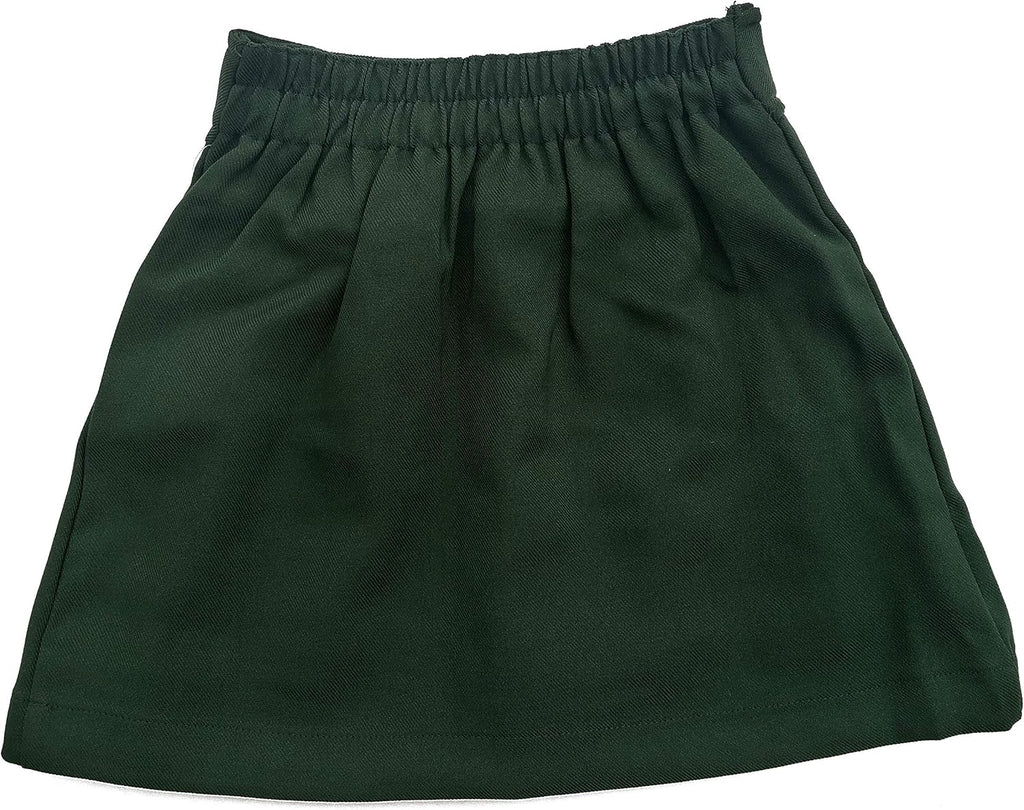 Girls School Uniform Pleated Skirt Scooter,Elastic Back with Built-in Shorts Navy Khaki Black Hunter Green