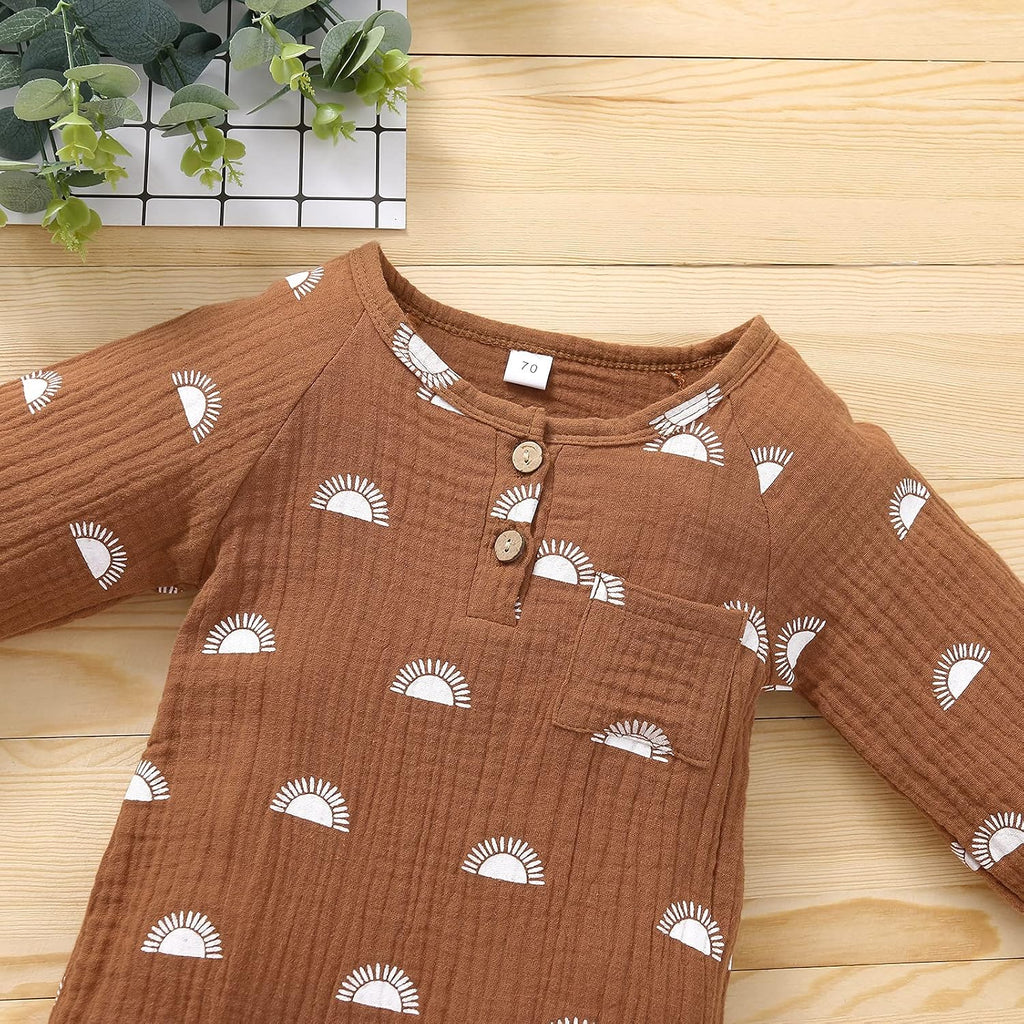 Newborn Baby Girl Boy Clothes Unisex Long Sleeve Jumpsuit Romper Cotton Linen One Piece Outfits