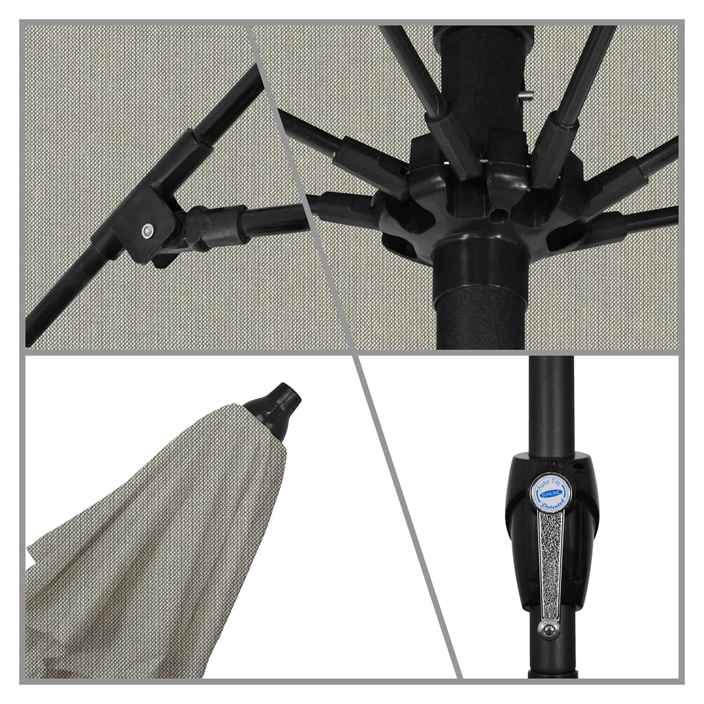 Umbrella 12-Year Protection 9-Ft Outdoor Patio Umbrella, Sunbrella Fade-Resistant Acrylic Fabric, Auto Tilt and