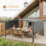 12' x12' Outdoor Retractable Pergola, Aluminum Pergola with Canopy Fixed in Various Positions