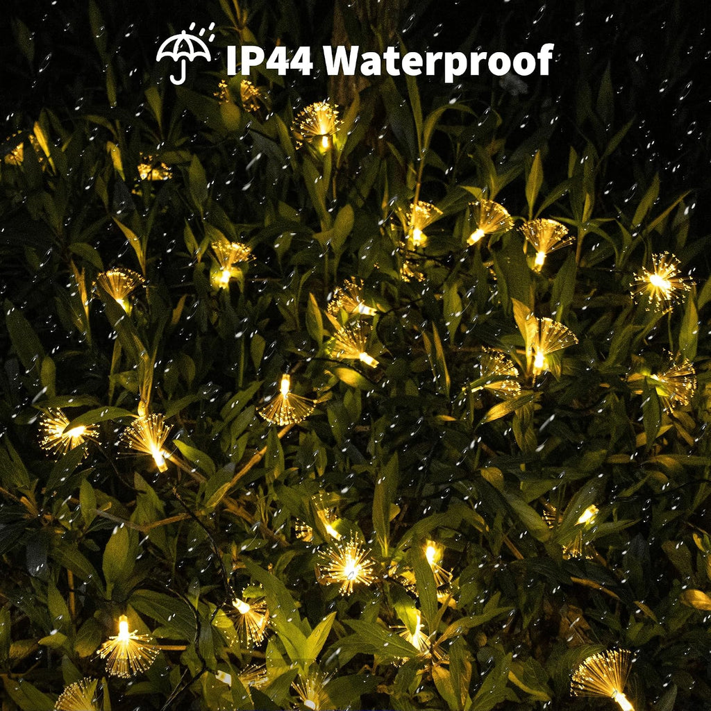 33FT Fiber Optic Fairy Lights 60 LED Starburst Firework String Lights Green Wire Christmas Lights for Indoor Outdoor